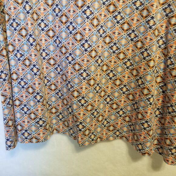 Lands End 2X T Shirt Relaxed Fit V Neck 100% Supima Cotton Southwest Aztec - Picture 2 of 9